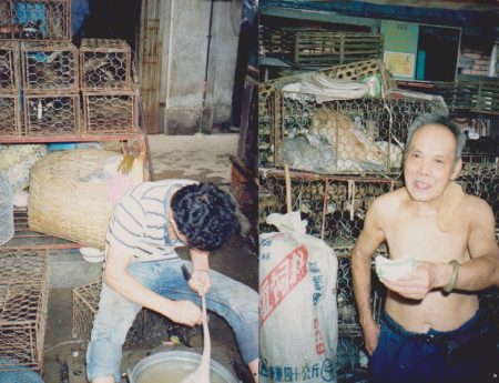 Kiina Guangshou torilla myydään eläimiä ruoaksi by Vaula Norrena 1992